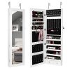 Homfa Jewelry Cabinet Lockable Jewelry Armoire Mirror Organizer Storage