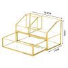 Metal Glass Large Accent Glass with Gold Trim Decorative Cabinet Decorative
