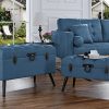 2-Piece Classic Tufted Linen Fabric Storage Chests