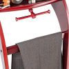 Mahogany Clothes Valet Stand - Elegant Wardrobe Organizer with Mirror, Tray, and Shoe Rack