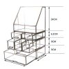 Antique Spacious Makeup Organizer Mirror Glass Drawers Set