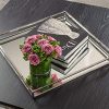 Le'raze Elegant Mirrored Tray with Chrome Rails – Perfect Vanity Mirror Tray for Glamorous Home Decor