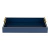 Kate and Laurel Lipton Decorative Tray with Polished Metal Handles