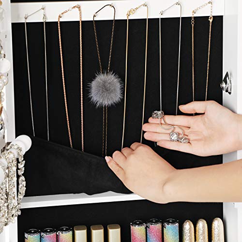 SONGMICS Full Screen Mirrored Jewelry Cabinet Armoire