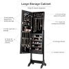 Lockable Jewelry Cabinet with Full-Length Mirror | Secure Storage and Elegant Dressing Station for Women's Accessories