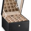Glenor Co Earring Organizer Holder - 50 Small & 4 Large Slots Classic Jewelry Box