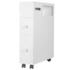 SSLine Slim Bathroom Floor Cabinet Wood Bathroom Storage Organizer