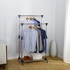 Finnhomy Double Rails Adjustable Free Standing Rolling Garment Rack