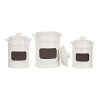Set of 3 Quality Porcelain Airtight Canister Set - Bathroom or Kitchen Containers