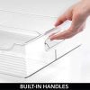 mDesign Plastic Closet Storage Bin with Handles - Divided Organizer for Shirts