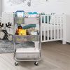 DESIGNA 3-Tier Metal Mesh Rolling Storage Cart