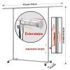 Reliancer Stainless Steel Clothes Drying Rack - Heavy Duty Commercial Grade Garment Rack, Extendable 47-77inch, Adjustable Height, Rolling Rack with Casters and Hooks