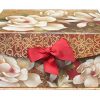International Floral Nesting Boxes Set of 5 Decorative Storage Gift Box Organizer Bins with Lid for Keepsake Toys Photos Memories Closet Bathroom Office Bedroom Decoration (Red)