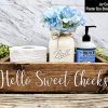 Bathroom Box Bin With Hello Sweet Cheeks. Bathroom Humor Toilet Tray