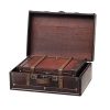 Decorative Suitcase with Straps (Set of 2, Brown) | Vintage-Style Nesting Trunks for Charming Home Decor and Unique Gift Presentation