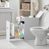 HOMCOM Bathroom Floor Organizer Wooden Free Standing Space