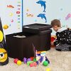SONGMICS 30 Inches Folding Storage Ottoman Bench with Flipping Lid