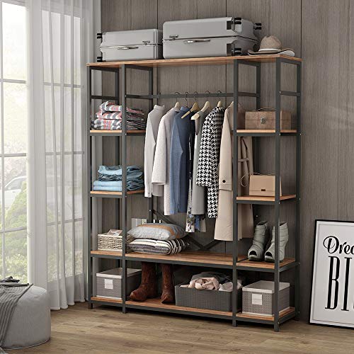 Tribesigns Free Standing Closet Organizer, Heavy Duty Clothes Closet Storage