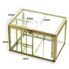 Hersoo Gold Dustfree Antique Decorative Box with 4Compartments for Cotton Ball