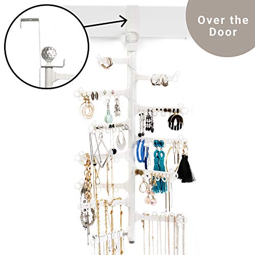 All Hung Up 12-Tier Extra Capacity Over The Door OR Wall Mounted Jewelry