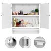 Yaheetech Bathroom/Kitchen Wall Mounted Cabinet White Double Door