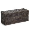 Basket Lady Lidded Wicker Box - Elegant Tissue and Toilet Paper Holder in Antique Walnut Brown