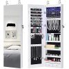 GISSAR Full Length Mirror Jewelry Cabinet, 6 LEDs Jewelry