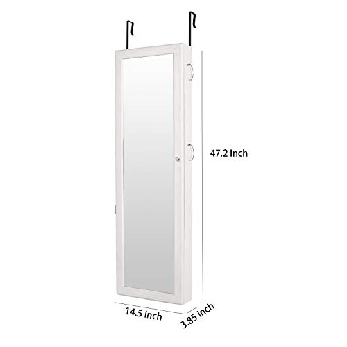 Bonnlo 2 in 1 Jewelry Armoire Wall Mounted/Door Hanging Cabinet