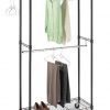 Whitmor Supreme Double Rod Garment Rack Rolling Clothes Organizer