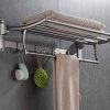 ELLO&ALLO Towel Racks for Bathroom Shelf with Foldable Towel Bar