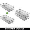 mDesign Plastic Stackable Storage Container Bin with Handles
