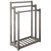 MyGift 3-Bar Wood Grey Towel Rack