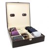 Decorebay Handcrafted Crocodile Leather Tie Box and Cufflink Storage Box