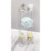 mDesign Rectangular Metal Bathroom Shelf Unit - Free Standing Vertical Storage