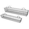 MyGift Country Rustic Wall-Mounted Openwork Black Metal Mesh Storage