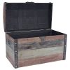 Household Essentials Stripped Weathered Wooden Storage Trunk