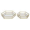 Kate and Laurel Felicia Metal Mirrored Ornate Set of 2 Decorative Trays