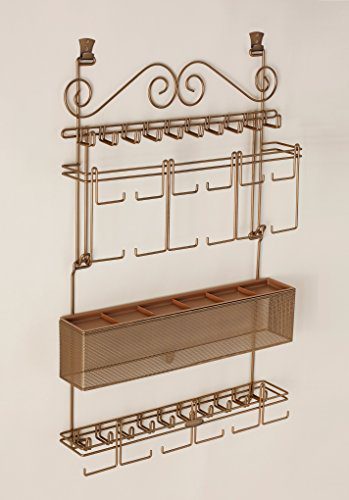 Longstem Overdoor Wall Jewelry Organizer in Bronze