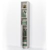 Zenna Home Bathroom Linen Tower Shelf Cabinet, White