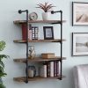 Homissue 4-Shelf Rustic Pipe Shelving Unit, Metal Decorative Accent Wall