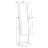 Lockable Jewelry Cabinet with Full-Length Mirror | Elegant Standing Armoire for Well-Organized Storage and Stylish Home Decor