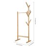 Bamboo Garment Rack with 8 Hooks | Single-Rail Clothes Organizer for a Stylish and Well-Organized Bedroom