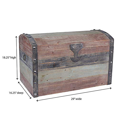 Household Essentials Stripped Weathered Wooden Storage Trunk