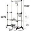 SUNPACE Clothing Garment Rack Adjustable Height Double Hanging Rail