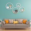 Baby Necessities Boutique White Floating Shelves - Wall Shelf Set of 4 Circles