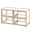 MyGift Vintage Clear Glass & Brass Metal 4 Drawer Display Box