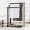 MyGift 3-Bar Wood Grey Towel Rack