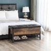 VASAGLE Industrial Storage Bench, Shoe Bench with Padded Seat
