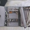 Monogrammed Saffiano Leather Travel Jewelry Case