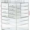 Cq acrylic Extra Large 8 Tier Clear Acrylic Cosmetic Makeup Storage